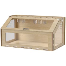 39 Inch Hamster Cage Habitat With Acrylic Window & Openable Top For Hamster, Gerbil, Guinea Pig, Rat, Oak