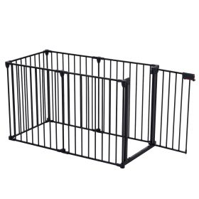 150 Adjustable Safety Gate 6 Panels Play Yard Metal Doorways Fireplace Fence Christmas Tree Fence G