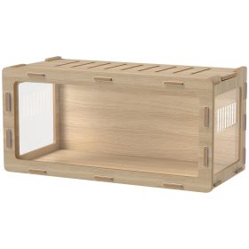 Hamster Cage With Easy View Acrylic Panels, Air Vents & Openable Roof, For Gerbil, Guinea Pig, 39 X 20 X 18.5, Oak