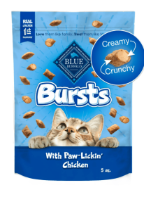 Blue Buffalo Bursts Chicken Flavor Crunchy Treats for Cats, Whole Grain, 5 oz. Bag
