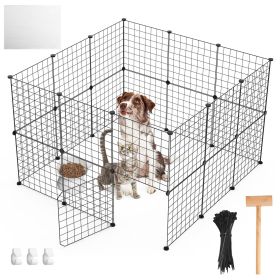 1Pc Small Animal Playpen With Door Dog Metal Playpen Small Medium Kitten Puppy Guinea Pig Rabbit Kennel Small Animal Cage Metal Wire Fence For Indoor